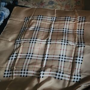 Burberry Beige Checkered Scarf